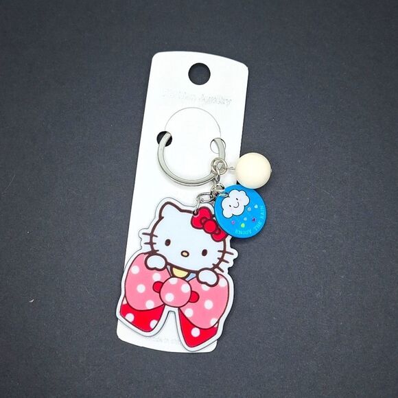 Hello kitty pink bow rainbow cloud motivational enjoy the rain ac… - Picture 1 of 2
